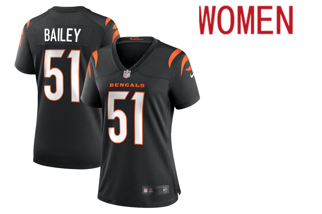 Women Cincinnati Bengals 51 Markus Bailey Nike Black Game NFL Jersey